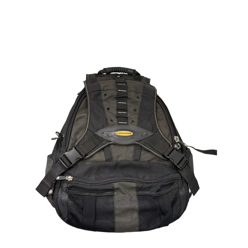 Vintage Alienware Odyssey Gaming Laptop Backpack Black Grey Ballistic Nylon Y2K